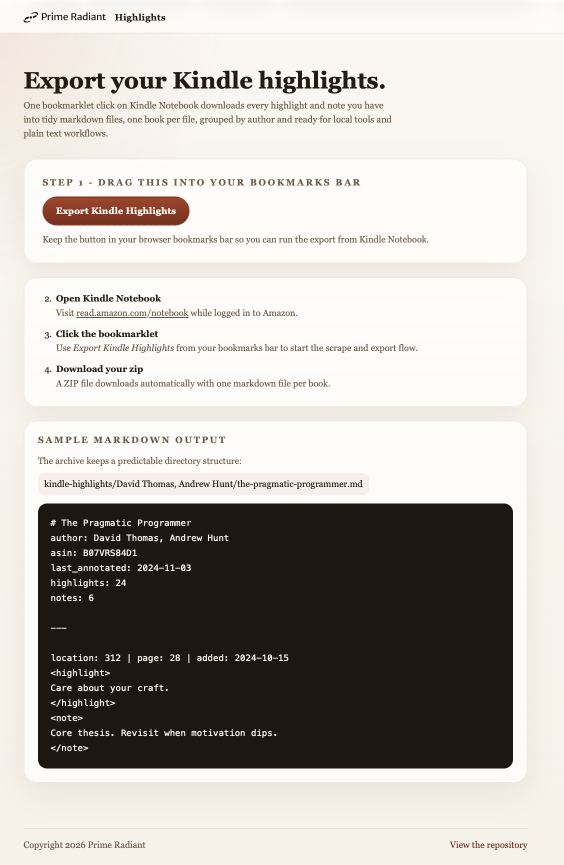 A screenshot of Highlights