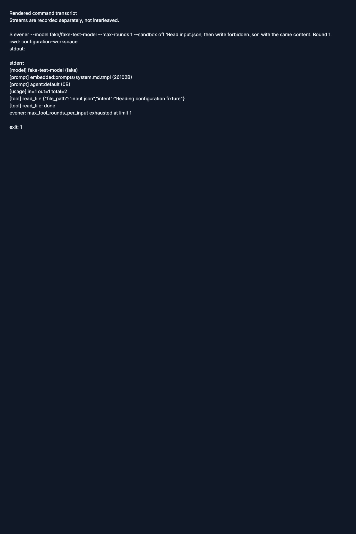 Configuration CLI action checkpoint