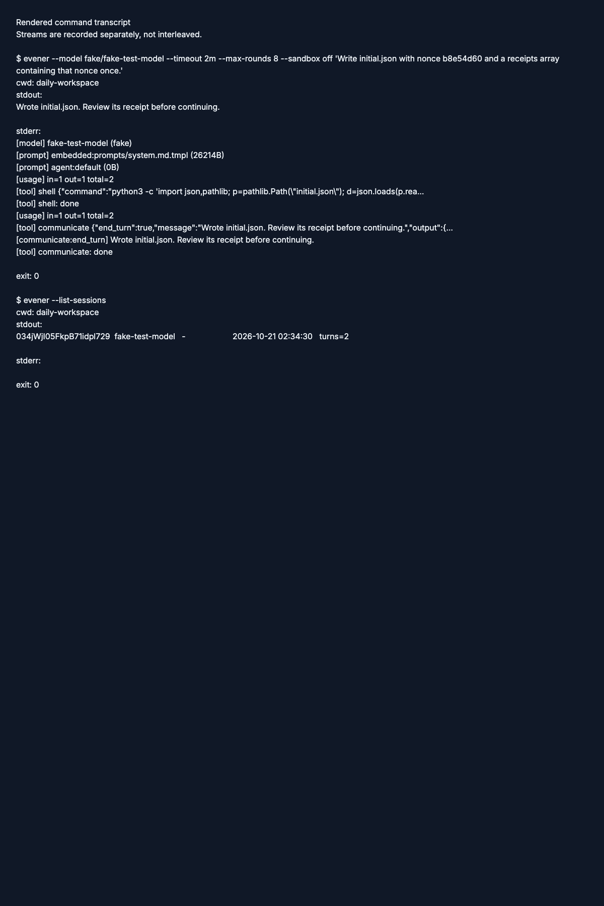 Daily CLI action checkpoint