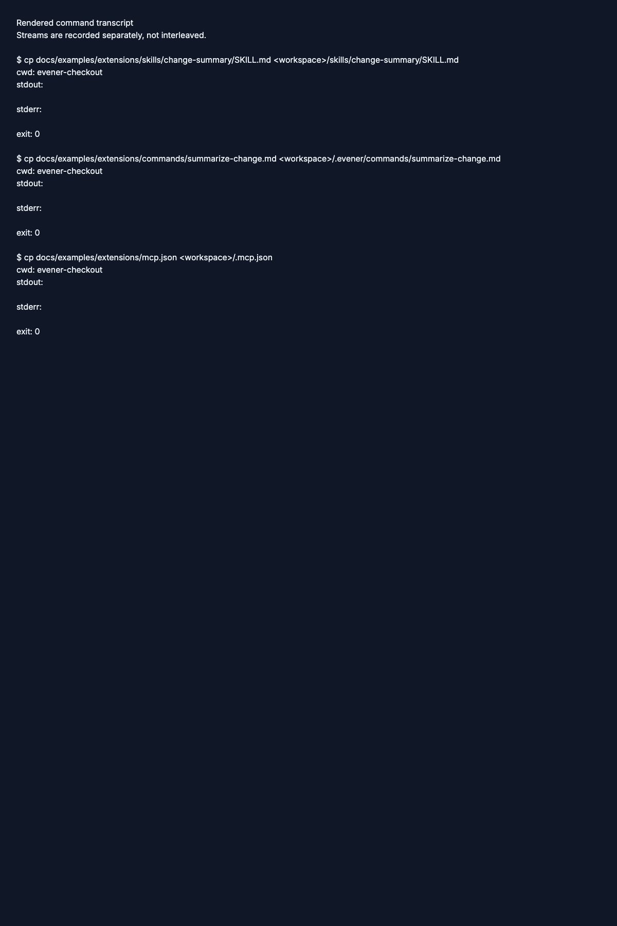 Extensions CLI entry checkpoint