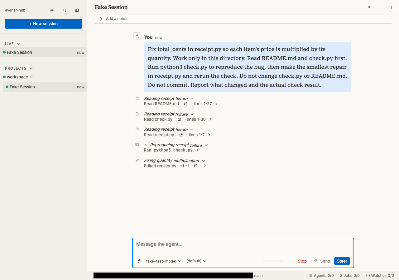 Receipt web action checkpoint