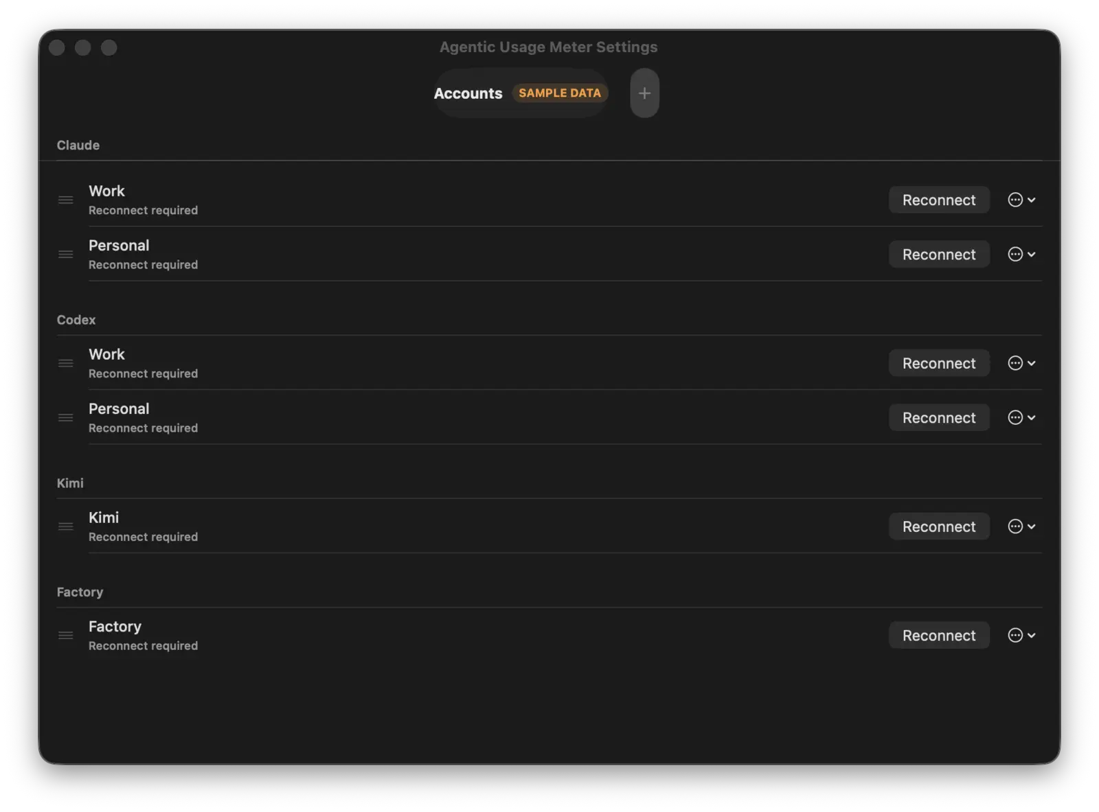 Agentic Usage Meter screenshot